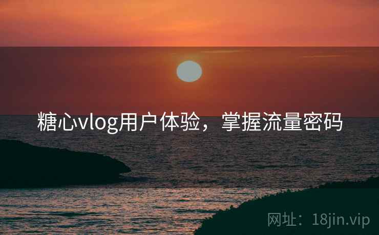 糖心vlog用户体验，掌握流量密码